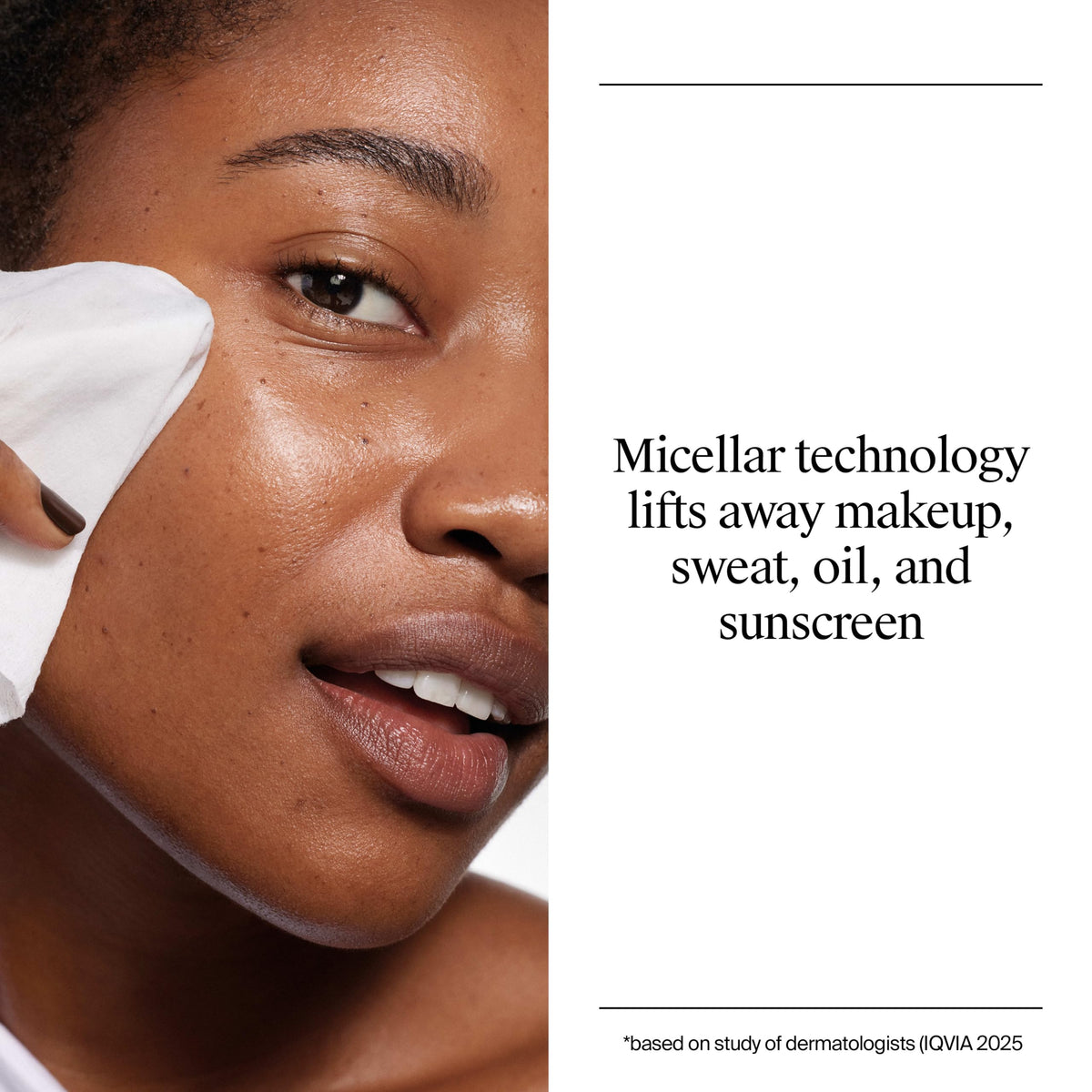 Neutrogena wipe removing waterproof mascara demonstrating effective makeup removal