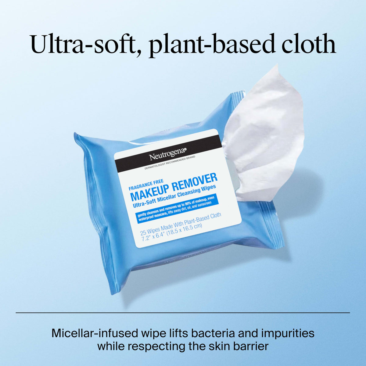 Neutrogena wipe removing waterproof mascara illustrating effective makeup removal benefit