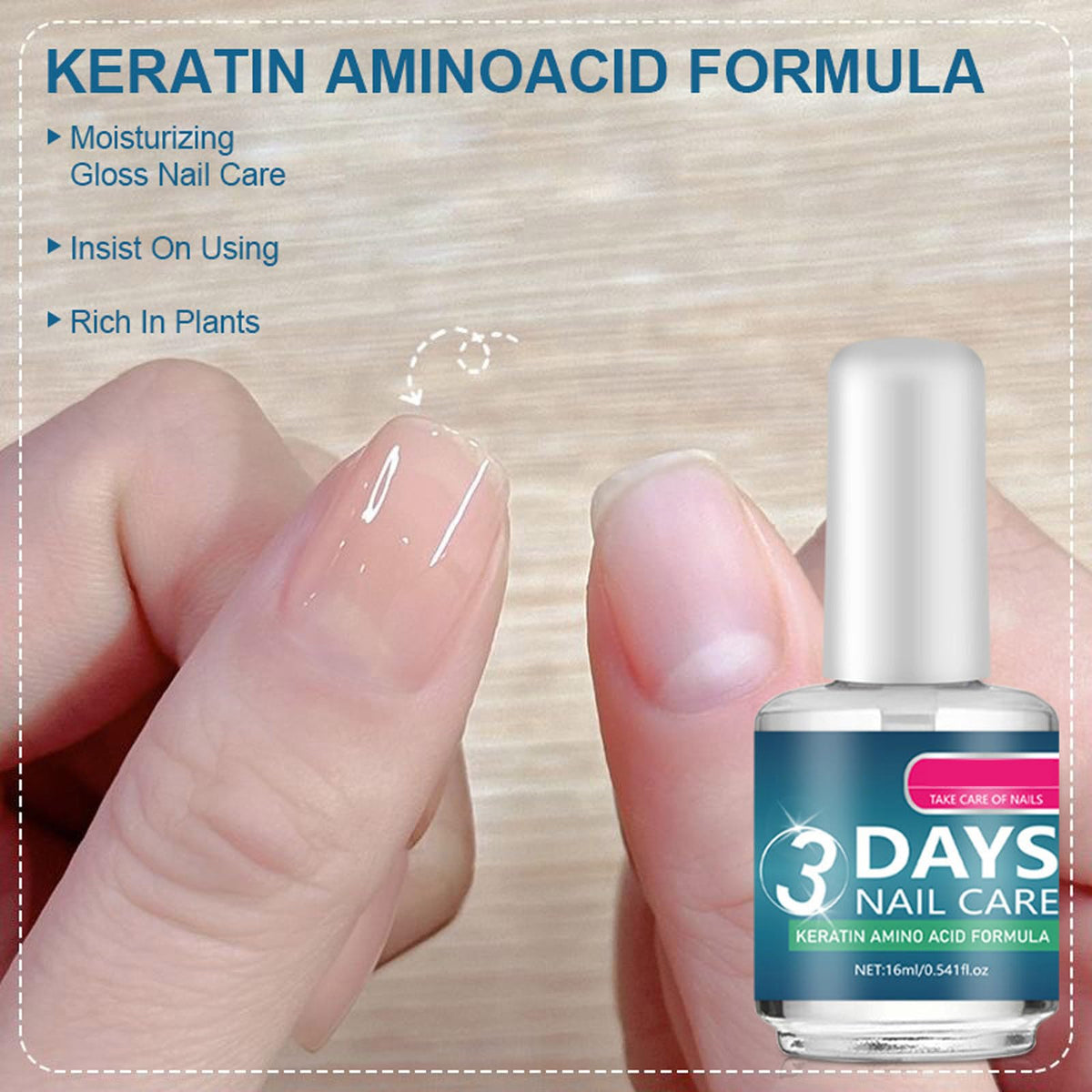 New Cover application on fingernail illustrating easy brush-on treatment
