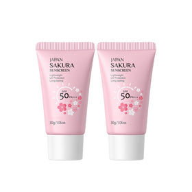 New Cover front packaging showing two compact sunscreen bottles and benefits