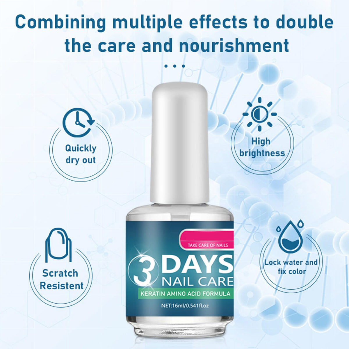 New Cover clear polish texture drop highlighting smooth moisturizing finish