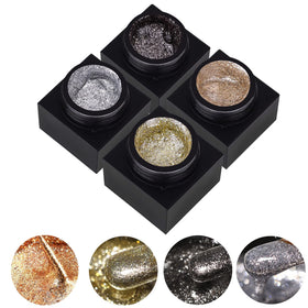 New Irven front packaging showing four metallic glitter gels and benefits