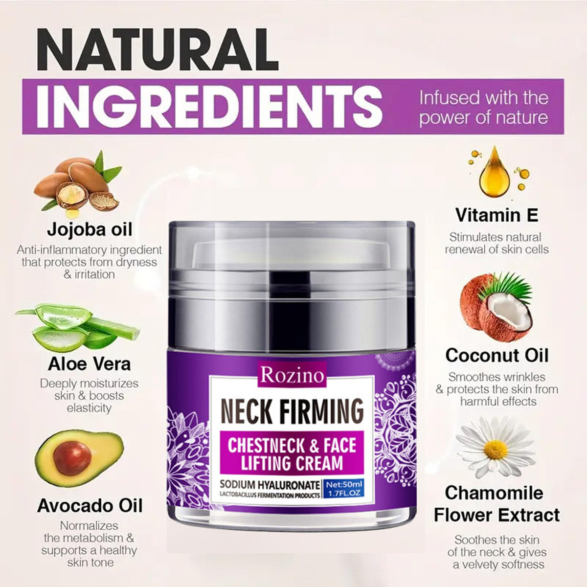 New Irven jar beside botanical extracts showing natural ingredients and nourishment