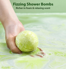 New Miuz bath bomb fizzing in bathtub demonstrating aromatic peppermint-eucalyptus benefit