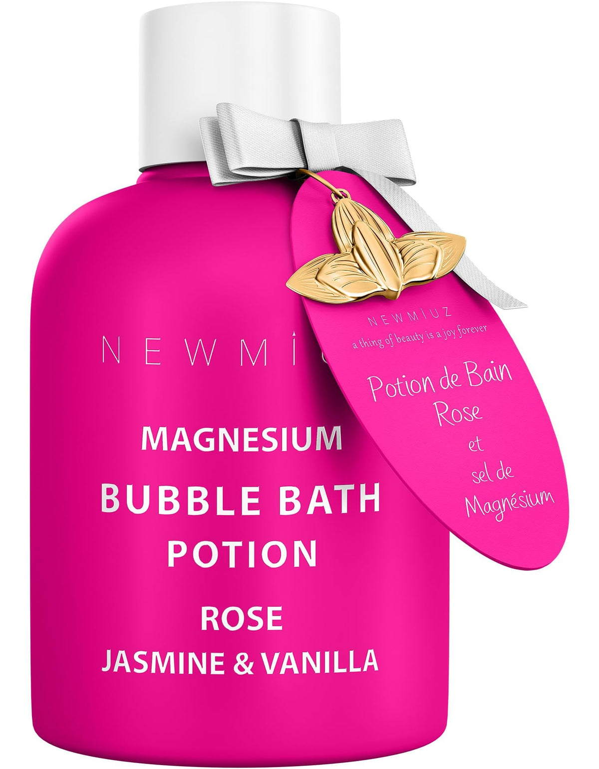 New Miuz front bottle showing rose jasmine vanilla scent and calming benefit