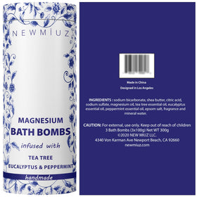 New Miuz three bath bombs flatlay showing variety and gift-ready presentation