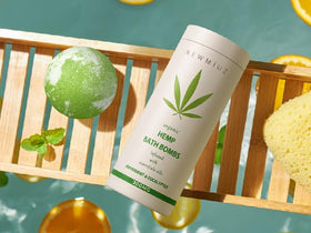 New Miuz three bath bombs arranged as a gift set emphasizing ready-to-give convenience