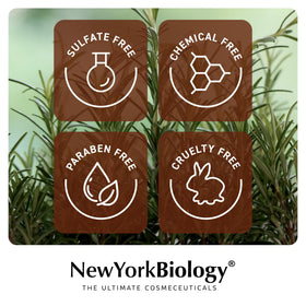 NEW YORK BIOLOGY conditioner texture on hand, demonstrates lightweight hydration and detangling benefit