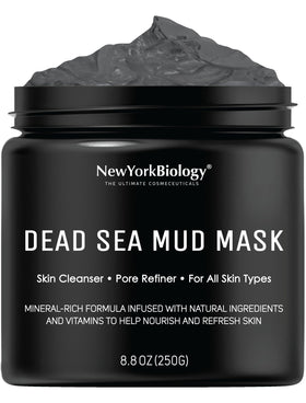 New York Biology jar front view showing label and spa-quality packaging benefit
