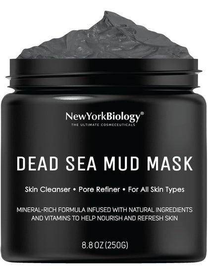 New York Biology jar front view showing label and spa-quality packaging benefit