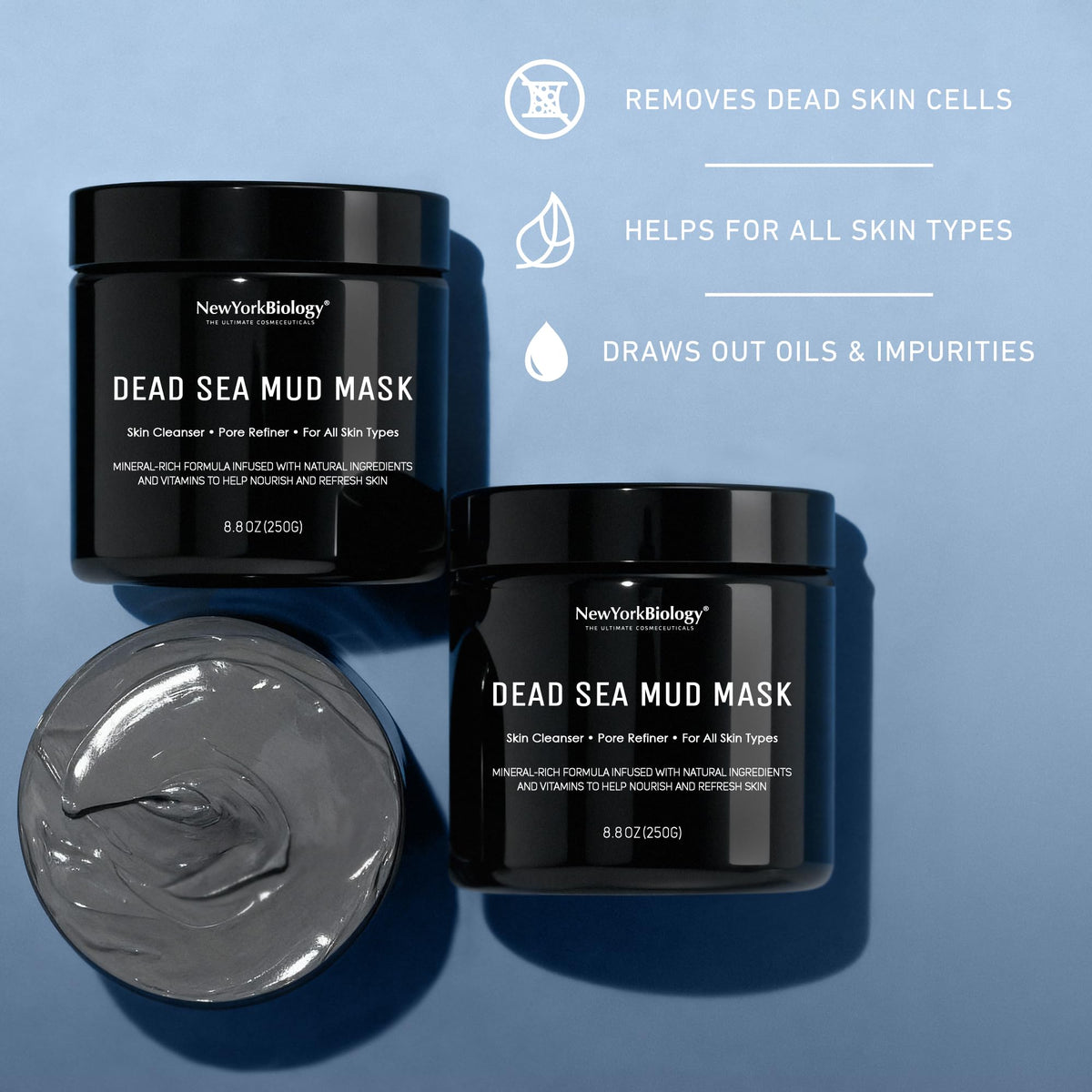 New York Biology close-up of mask texture highlighting smooth mineral-rich paste