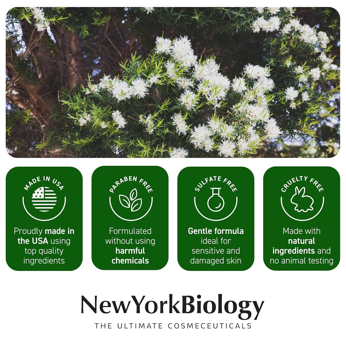 New York Biology on bathroom shelf suggesting daily self-care use