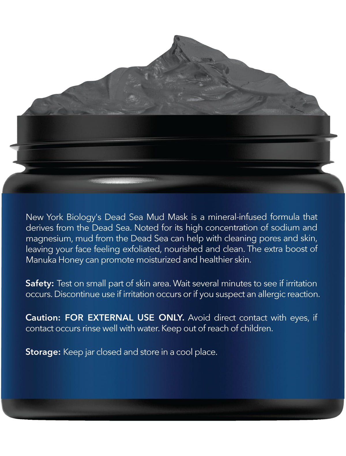New York Biology mud mask applied on cheek illustrating gentle coverage benefit