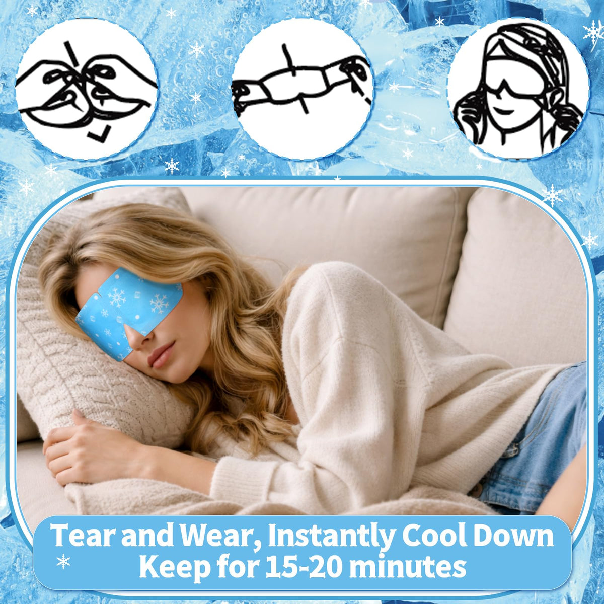 Newcotte blue hydrogel texture and peppermint scent visualizing soothing feel