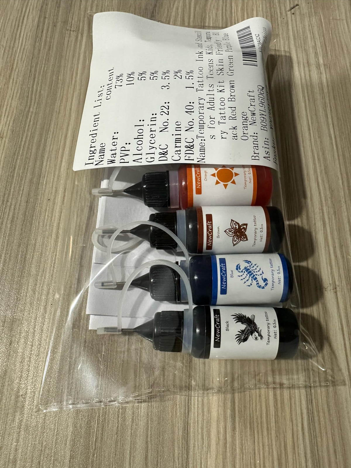 NewCraft packaging label showing product name and included contents