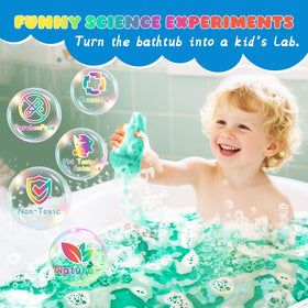NEWFEIFAN bath bomb fizzing in tub water producing foam and color benefit: engaging visual reaction