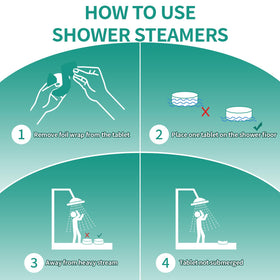 NEWFEIFAN shower steamers staged in bathroom for lifestyle appeal and self-care ritual