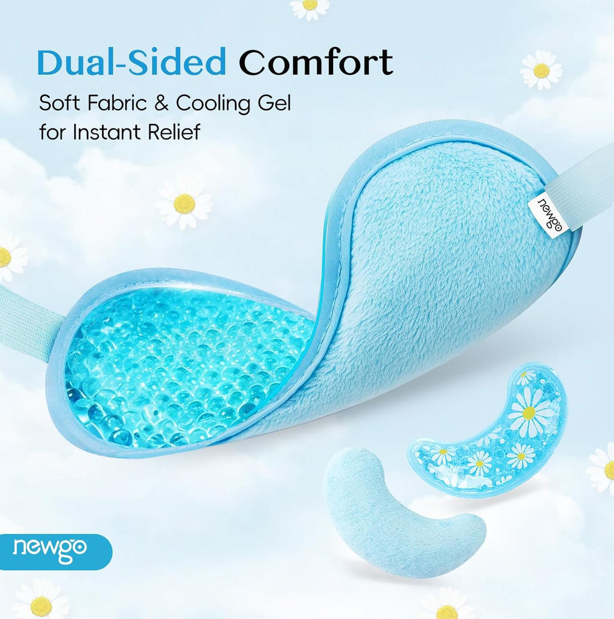 NEWGO gel core bending to fit face contours, even temperature coverage