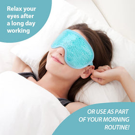 NEWGO person resting with mask in living room showing relaxation and tension relief