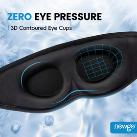 NEWGO mask placed in refrigerator indicating chilled cold therapy readiness