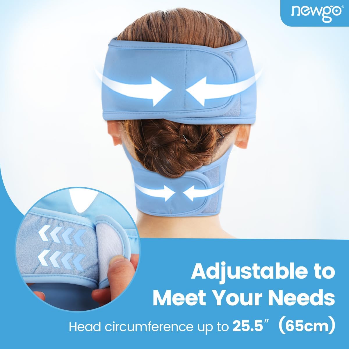 NEWGO mask inside storage bag ready for freezing convenience