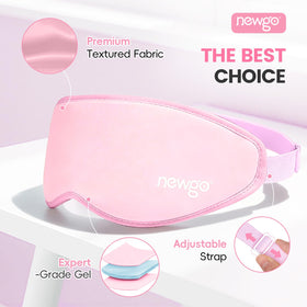 NEWGO mask next to hand for scale showing compact portable benefit