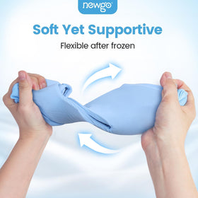 NEWGO mask held in hand for size scale and travel-friendly benefit