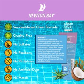 Newton Bay shampoo lather close-up demonstrating gentle foam