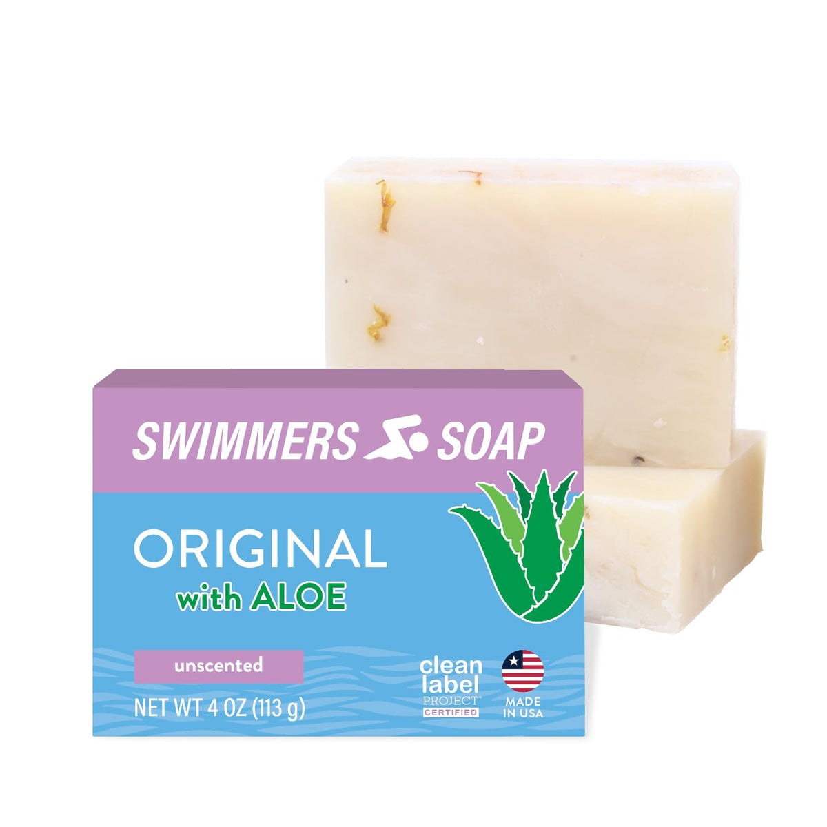 Newton Bay front packaging showing two soap bars and clean label benefits