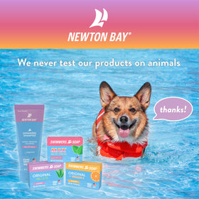 Newton Bay soap lather in hand demonstrating gentle chlorine removal