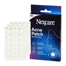 Nexcare front packaging showing 108-count acne covers and brand benefit