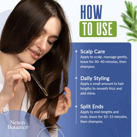 Nexon Botanics scalp massage application demonstrating targeted scalp hydration benefit