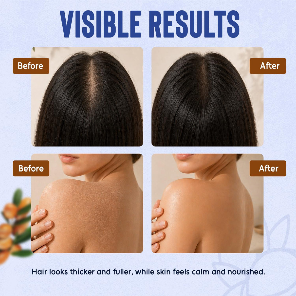 Nexon Botanics being applied to hair ends to reduce frizz and nourish strands