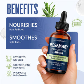Nexon Botanics bottle in hand to show 2 fl oz size and travel-friendly convenience