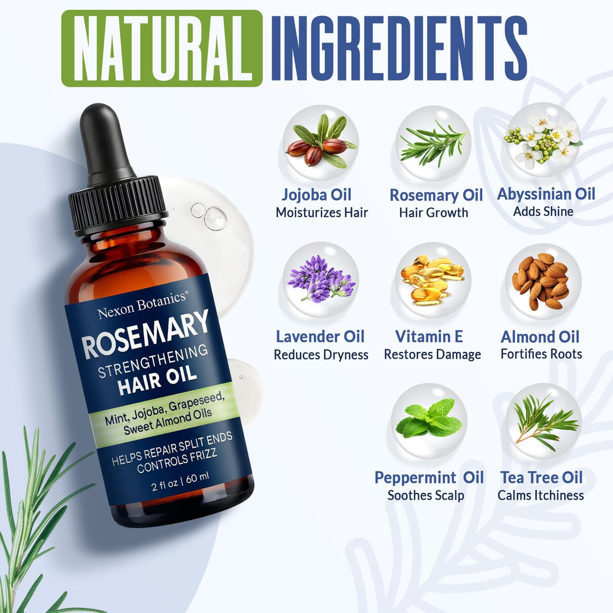 Nexon Botanics oil pouring close-up showing lightweight texture and fast absorption