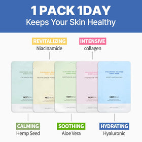 Person applying NEXTBEAU sheet mask, easy at-home skincare boost