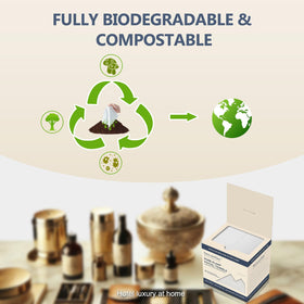 Nexusoftex certification label close-up highlighting compostable, eco-friendly benefit