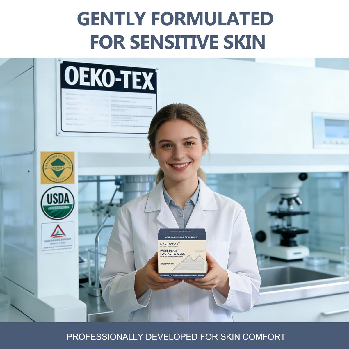 Nexusoftex towel pack on travel counter showing portability and hygienic convenience