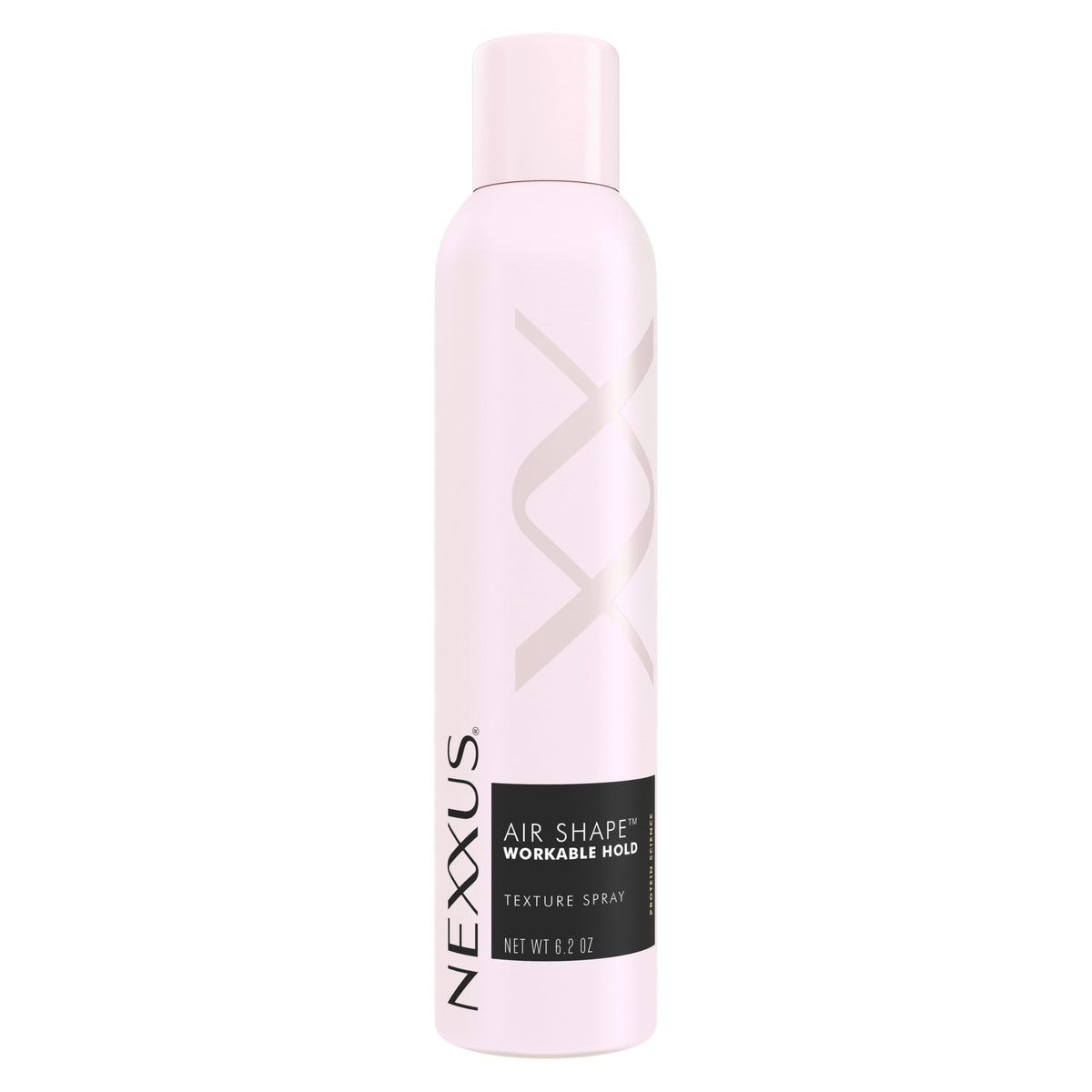 Nexxus front packaging showing spray can and branding with styling benefits