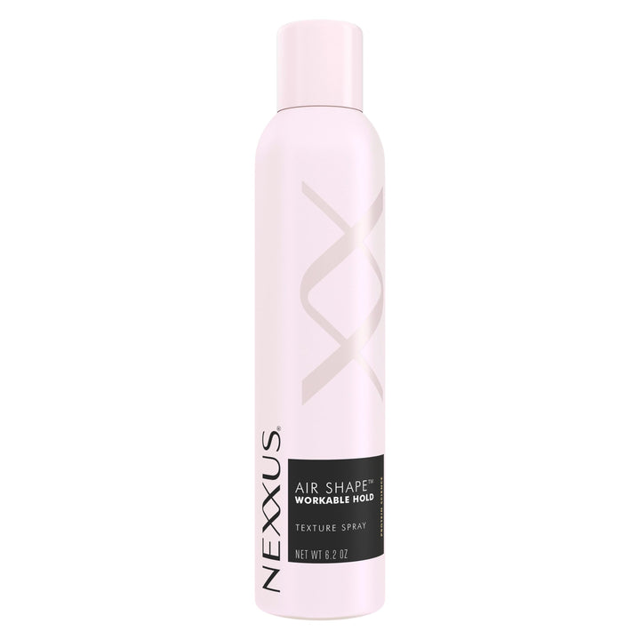 Nexxus front packaging showing spray can and branding with styling benefits