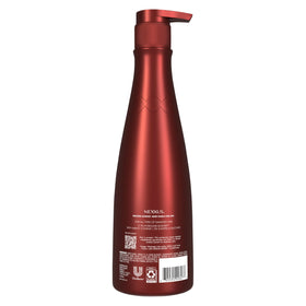 Nexxus back label close-up highlighting ingredients and usage directions