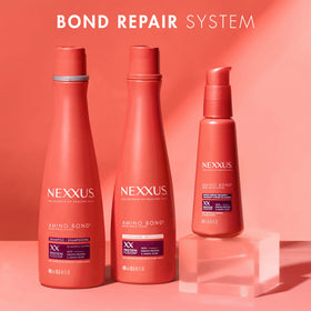 Nexxus bottle beside repair conditioning mask for a complete routine
