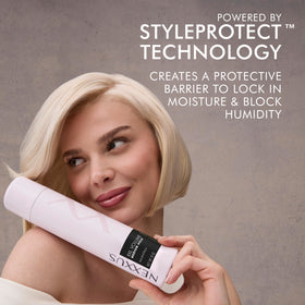 Nexxus being applied at roots to boost lift and maintain fullness