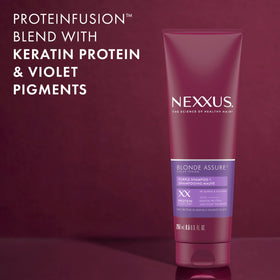 Close-up of keratin protein ingredient depiction boosting hair strength