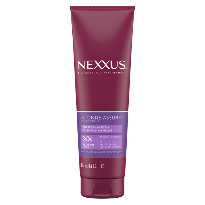 Nexxus bottle front packaging showing product and color-care benefit