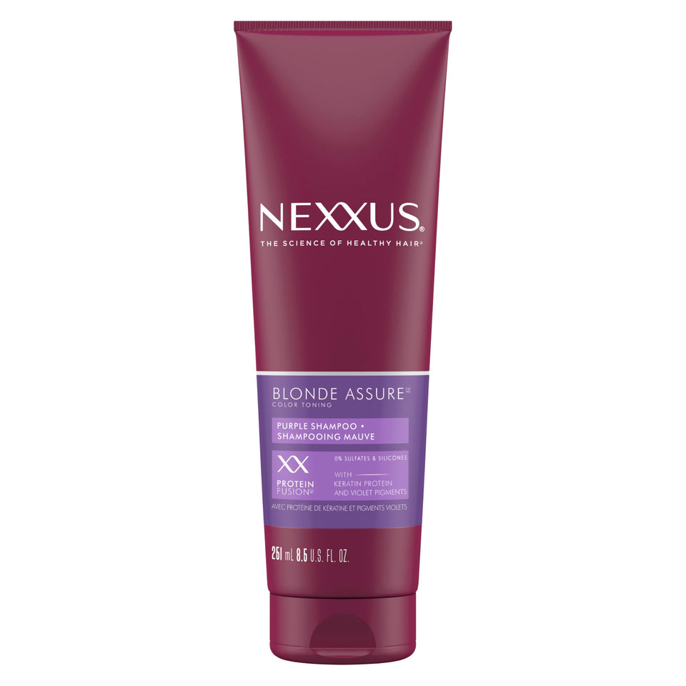 Nexxus bottle front packaging showing product and color-care benefit