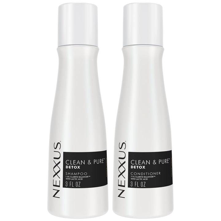 Nexxus front packaging showing travel shampoo and conditioner for gentle cleansing
