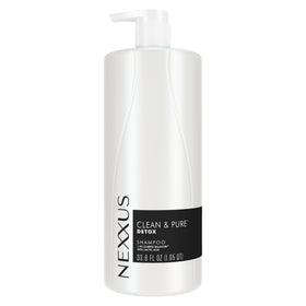 Nexxus front bottle showing detox shampoo packaging and professional benefits