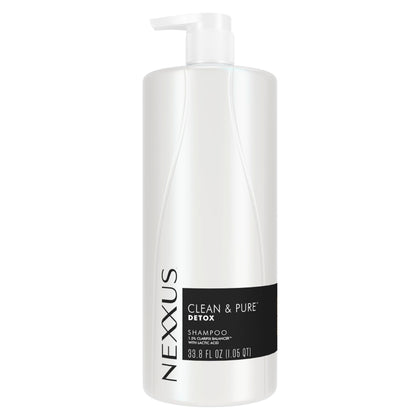 Nexxus front bottle showing detox shampoo packaging and professional benefits