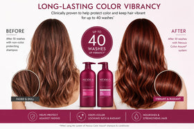 Nexxus label close-up highlighting ProteinFusion ingredients and benefits